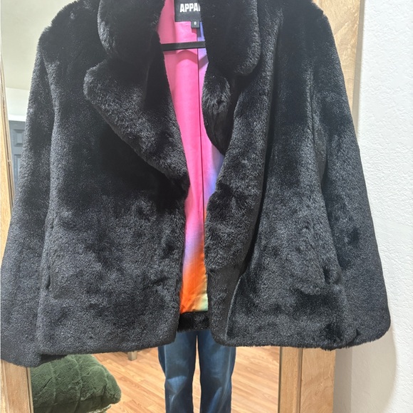 Apparis Black Faux Fur Teddy Jacket - Picture 1 of 4